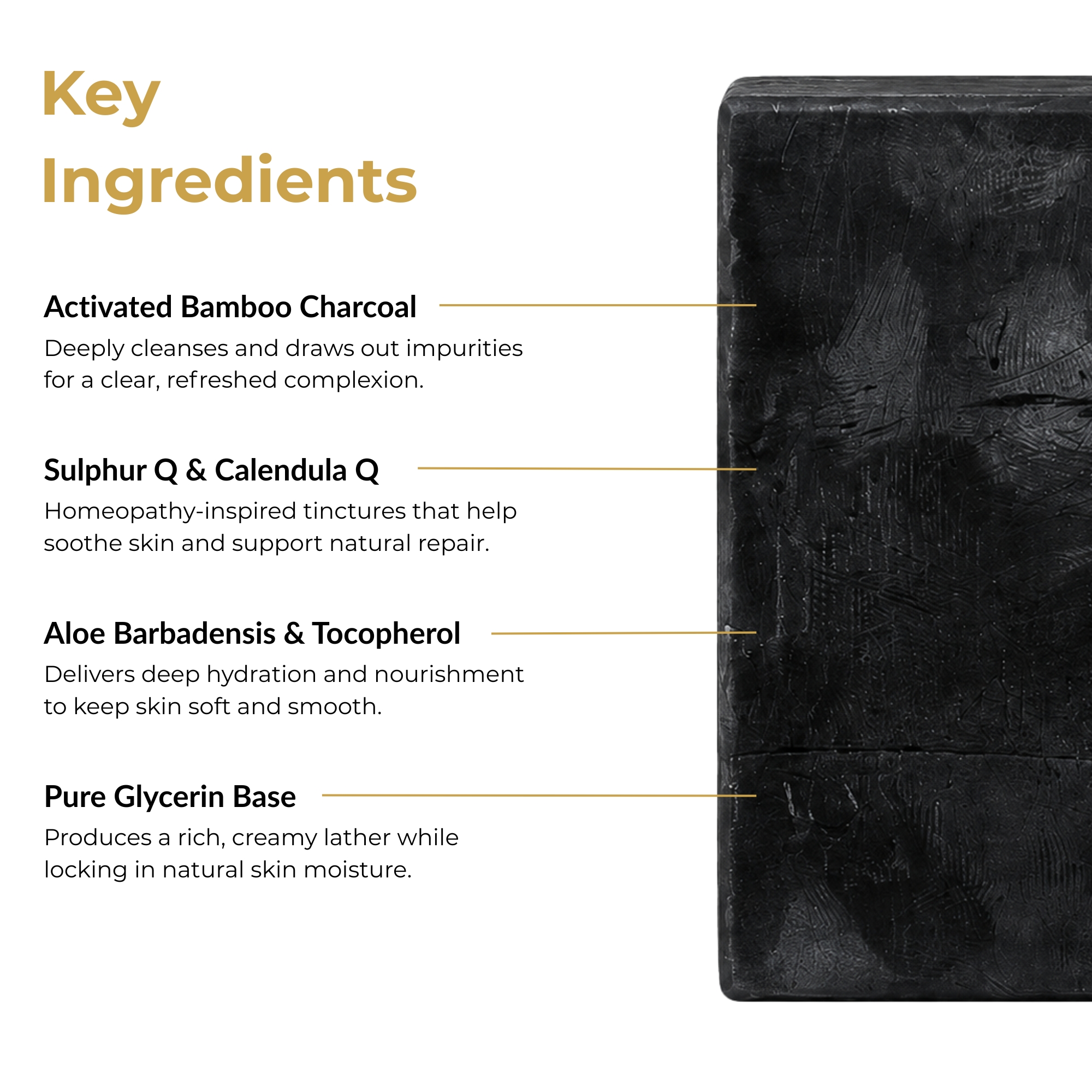 Bare Homeo Charcoal Purify Bath Bar | Activated Charcoal Glycerin Soap | 100 g